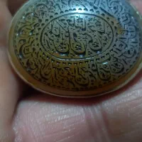 گردنی نقره خط کهنه با انگشتر لعل سرخ بی نظیر