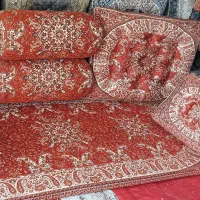 ست پشتی ترمه مدل چهل‌ستون رنگ قرمز