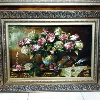 تابلو فرش گل و گیتار