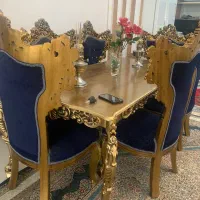 ناهار خوری ۶ نفره ورق طلا