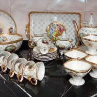 سرویس چینی کلاسیک طلایی ۲۰ پارچه سالم و شیک