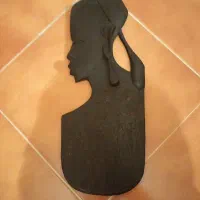 مجسمه یا دیوار کوب قدیمی از چوب آبنوس