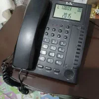 گوشی تلفن رومیزی در حد آکبند+میز تلفن ۴ کشو