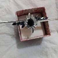 دستبند و انگشتر طلا برلیان و یاقوت کبود