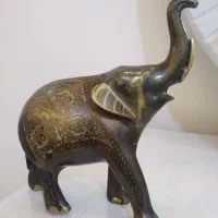 فیل برنزی قلمکاری قدیمی