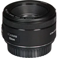 لنز Canon 50mm f/1.8 STM در حد نو جعبه و هود