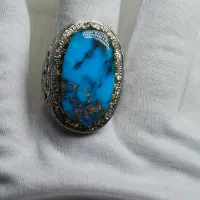 انگشتر فیروزه قواره دار نیشابور رنگ محک