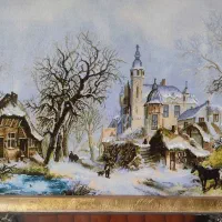 تابلو فرش دستباف زمستان کلیسا|تابلو فرش|همدان, |دیوار