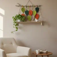 دیوارکوب مکرومه|صنایع دستی و سایر لوازم تزئینی|قم, ارم|دیوار