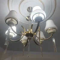 لوستر شش شاخه بسیار تمیز با حباب اضافه