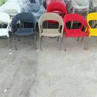 صندلی پلاستیکی حصیری دسته دار کد 6008