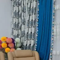 باسلام پرده یالان مخمل در حد نو
