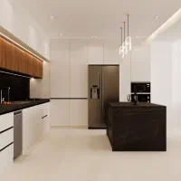 کابینت آشپزخانه تمام چوب با نصب حرفه‌ای