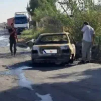 پراید مدل ۸۶ اتیش گرفته سوخته کامل