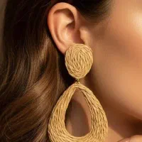 انواع گوشواره حصیری مدل فانتزی طرح طلا