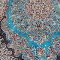 فرش فیروزه ای بسیار زیبا یکبارم شسته نشده نو