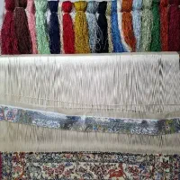 دار قالی ابریشم چله‌کشی‌شده شکارگاه + ابزار کامل