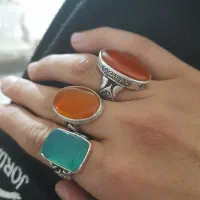 سه عدد انگشتر نقره مردانه