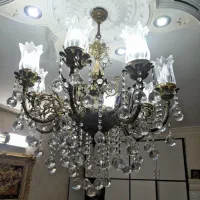 لوستر 8 شاخه تمام برنجی سنگین