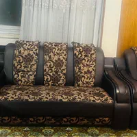 مبلمان ۷ نفره چرم و پارچه  در حد نو|مبلمان خانگی و میز عسلی|شیراز, پارک آزادی|دیوار