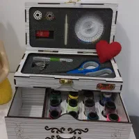 جعبه لوازم خیاطی عروس با لوازم