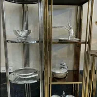 استند ویترین بوفه فلزی دکوری چهارطبقه پیانو مربع|بوفه، ویترین، کنسول|آفتاب, |دیوار