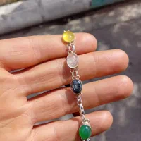 دستبند نقره دستبند عتیقه با سنگ های قیمتی