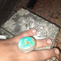 انگشتر نقره فیروزه نیشابور درشت دستساز