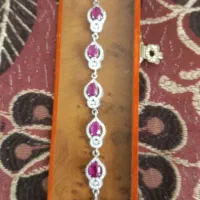 دستبند  نقره  ویاقوت