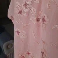 دو قواره پارجه یکی سنگدوزی شده مجلسی دومی حریرمشکی