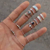 تعدادی انگشتر و دستبند نقره