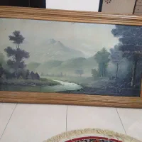 تابلو طبیعت قدیمی با قاب چوبی