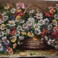 تابلوفرش دستباف سبد گل بابونه