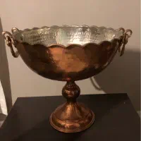ظرف میوه خوری مسی زنجان گوشواره دار لبه ها کار شده|ظروف سرو و پذیرایی|تهران, اختیاریه|دیوار