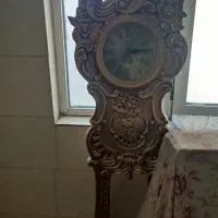 ساعت ایستاده طلایی جنس چوب راش