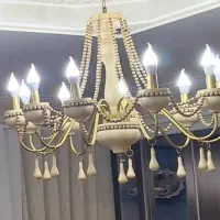 لوستر چوبی ۱۰ شاخه|لوستر و چراغ آویز|سنندج, |دیوار