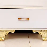 میز یک کشو MDF پایه طلایی
