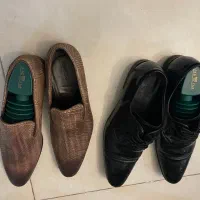 ۲جفت کفش مردانه مشکی وقهوه ای پوسماری