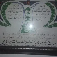 تابلو شجره نامه قدیمی رهبر عزیز|تابلو، نقاشی، عکس|پاکدشت, حصار امیر|دیوار