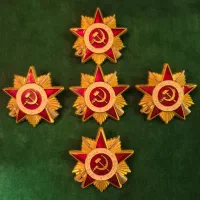 مدال ستاره جنگ کبیر میهنی شوروی کلاس طلایی نقره ای