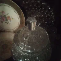 کریستال آجیل خوری.بشقاب دور طلا