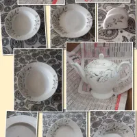 سرویس چینی ۱۲نفره نو و  شیرینی خوری دوطبقه|ظروف سرو و پذیرایی|شاهین‌شهر, مورچه خورت|دیوار