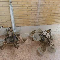 دو عدد لوستر برنجی