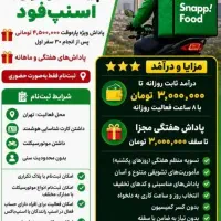 در شهر تهران پیک موتورسوار درآمد ماهانه ۹۰ میلیون