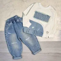 بولیز شلوار پسرانه/بولیز شلوار جین/لباس عید پسرانه