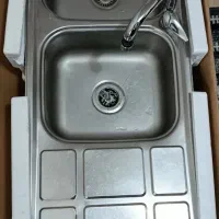سینک دولگنه ظرفشویی به همراه شیرظرفشویی کاملا سالم