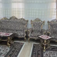 مبل سلطنتی ۹ نفره با جلو مبلی چوب راش|مبلمان خانگی و میز عسلی|شوط, |دیوار