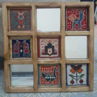 قاب آینه گلیم فرش ورنی