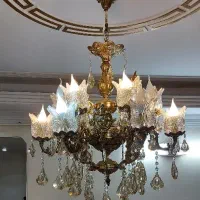 لوستر پذیرایی با کریستال خورشیدی سالم