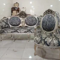 مبل سلطنتی 9نفره(مدل دو قاب )با بهترین رنگ و پارچه